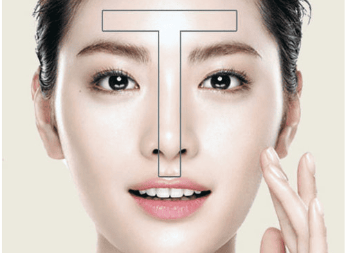 Vùng chữ T trên mặt dễ có nhiều dầu nhất